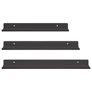 Plovoucí police Nástěnný 3 pcs Černý 40 x 9 x 2,5 cm Ocel - obrázek 5