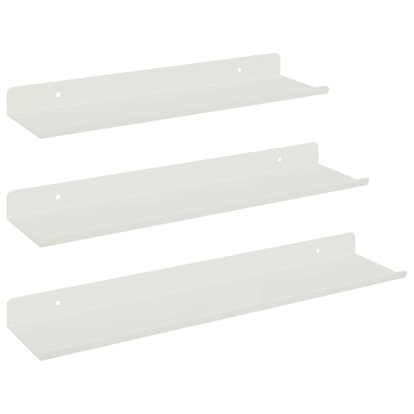 vidaXL Ujuv riiul 3 tk Valge 40 x 9 x 2,5 cm Teras
