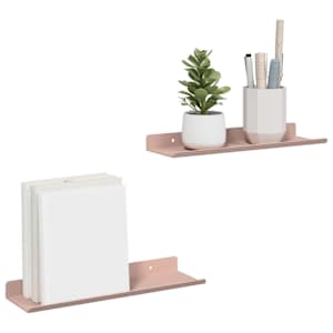 Plovoucí police Nástěnný 2 pcs Růžová 30 x 9 x 2,5 cm Ocel - obrázek 3