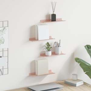 Ležeča polica 4 pcs Roza 30 x 9 x 2,5 cm Jeklo