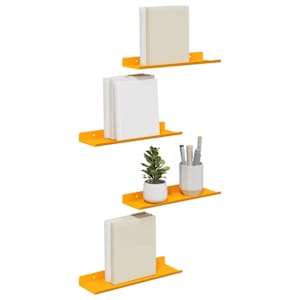 Plovoucí police 4 pcs Hořčicově žlutá 30 x 9 x 2,5 cm Ocel - obrázek 3