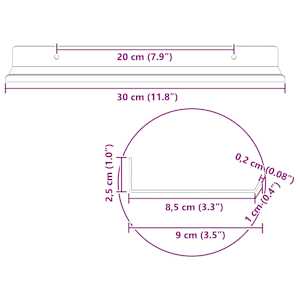 Plovoucí police 4 pcs Hořčicově žlutá 30 x 9 x 2,5 cm Ocel - obrázek 11
