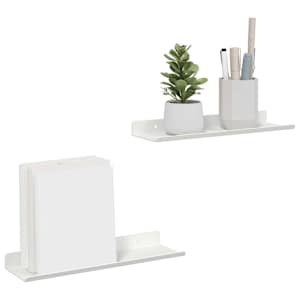 Plovoucí police Nástěnný 2 pcs Bílý 30 x 9 x 2,5 cm Ocel - obrázek 3
