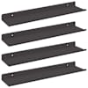 vidaXL Ujuv riiul 4 tk Must 40 x 8,5 x 2,5 cm Teras