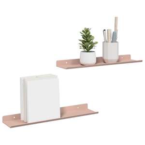 Plovoucí police Nástěnný 2 pcs Růžová 40 x 9 x 2,5 cm Ocel - obrázek 3