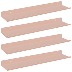 Plovoucí police Nástěnný 4 pcs Růžová 40 x 9 x 2,5 cm Ocel - obrázek 2