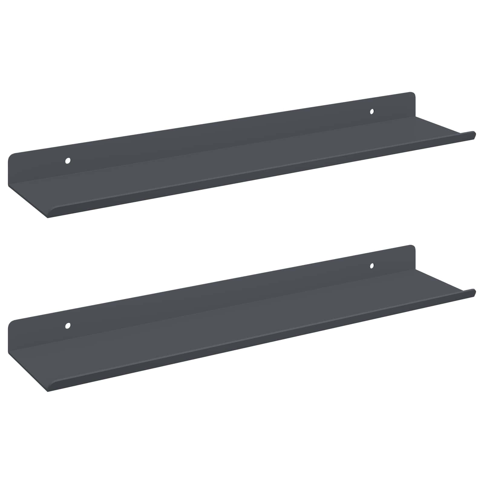Ležeča polica 2 pcs Antracit 40 x 9 x 2,5 cm Jeklo - slika 2