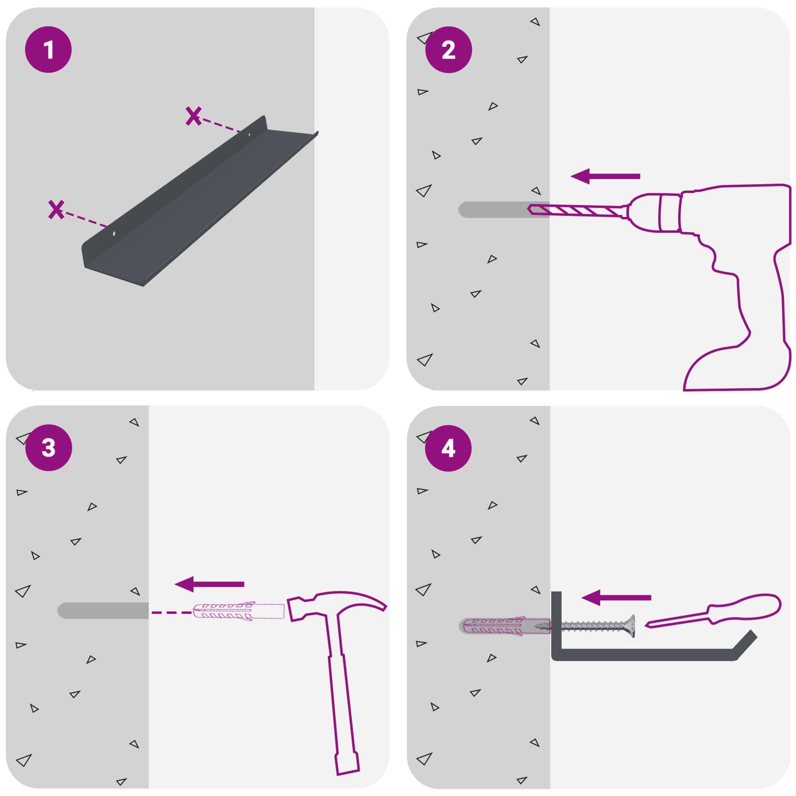 Ležeča polica 2 pcs Antracit 40 x 9 x 2,5 cm Jeklo - slika 10