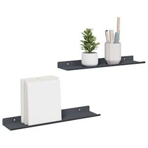 Plovoucí police Nástěnný 2 pcs Antracit 40 x 9 x 2,5 cm Ocel - obrázek 3