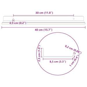 Plovoucí police Nástěnný 2 pcs Antracit 40 x 9 x 2,5 cm Ocel - obrázek 11
