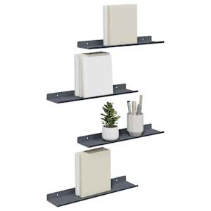 Plovoucí police Nástěnný 4 pcs Antracit 40 x 9 x 2,5 cm Ocel - obrázek 3