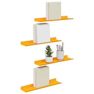 Plovoucí police 4 pcs Hořčicově žlutá 40 x 9 x 2,5 cm Ocel - obrázek 3