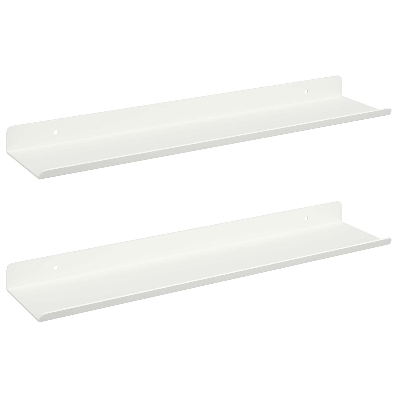 Ležeča polica 2 pcs Bela 40 x 9 x 2,5 cm Jeklo - slika 2
