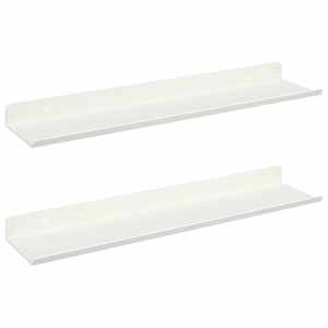 Plovoucí police Nástěnný 2 pcs Bílý 40 x 9 x 2,5 cm Ocel - obrázek 2