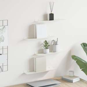 Ležeča polica 4 pcs Bela 40 x 9 x 2,5 cm Jeklo