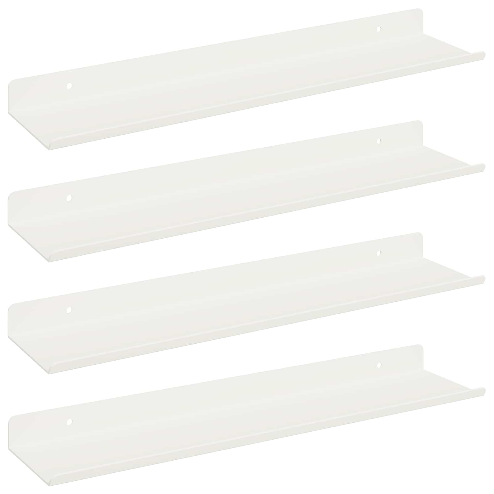 Ležeča polica 4 pcs Bela 40 x 9 x 2,5 cm Jeklo - slika 2
