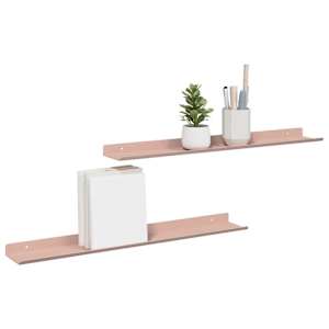 Plovoucí police Nástěnný 2 pcs Růžová 60 x 9 x 2,5 cm Ocel - obrázek 3