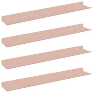 Plovoucí police Nástěnný 4 pcs Růžová 60 x 9 x 2,5 cm Ocel - obrázek 2