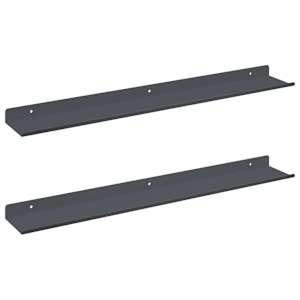Plovoucí police Nástěnný 2 pcs Antracit 60 x 9 x 2,5 cm Ocel - obrázek 2