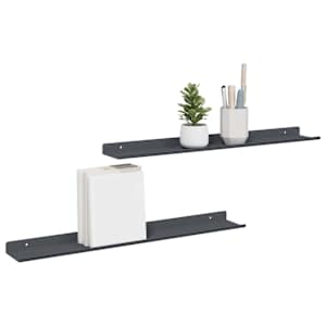 Plovoucí police Nástěnný 2 pcs Antracit 60 x 9 x 2,5 cm Ocel - obrázek 3