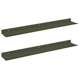 vidaXL Ujuv riiul 2 tk K&uuml;pset roheline 60 x 8,5 x 2,5 cm Teras