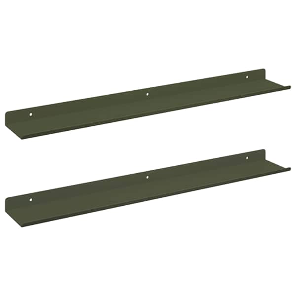 vidaXL Ujuv riiul 2 tk K&uuml;pset roheline 60 x 8,5 x 2,5 cm Teras