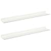 vidaXL Ujuv riiul Seinale kinnitav 2 tk Valge 60 x 8,5 x 2,5 cm Teras