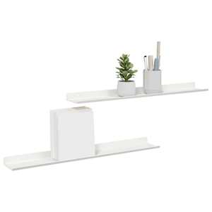 Plovoucí police Nástěnný 2 pcs Bílý 60 x 9 x 2,5 cm Ocel - obrázek 3