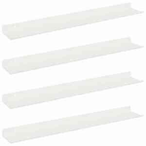 Plovoucí police Nástěnný 4 pcs Bílý 60 x 9 x 2,5 cm Ocel - obrázek 2