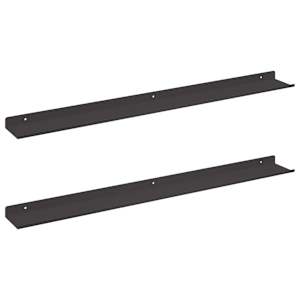 Plovoucí police Nástěnný 2 pcs Černý 80 x 9 x 2,5 cm Ocel - obrázek 2