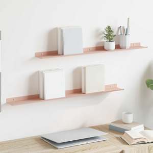 Ležeča polica 2 pcs Roza 80 x 9 x 2,5 cm Jeklo