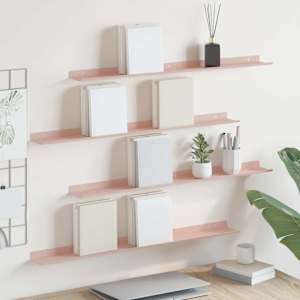 Ležeča polica 4 pcs Roza 80 x 9 x 2,5 cm Jeklo