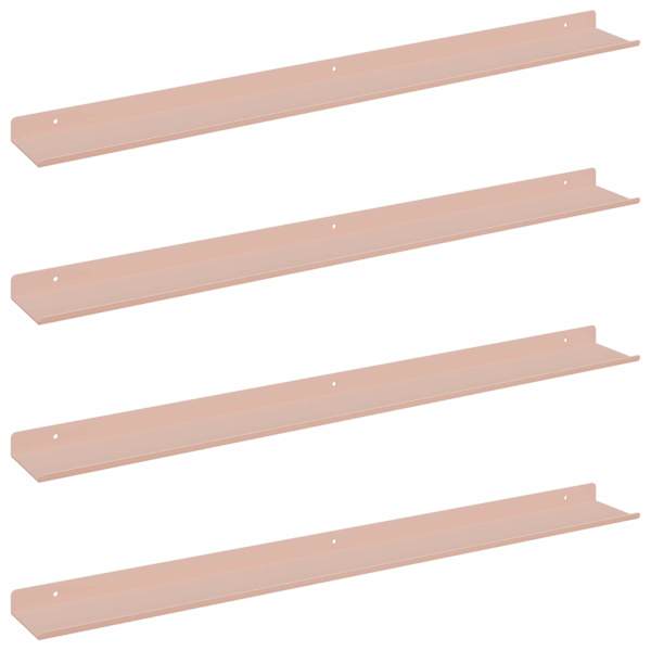 vidaXL Ujuv riiul Seinale kinnitav 4 tk Roosa 80 x 9 x 2,5 cm Teras