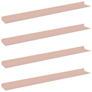 Plovoucí police Nástěnný 4 pcs Růžová 80 x 9 x 2,5 cm Ocel - obrázek 2