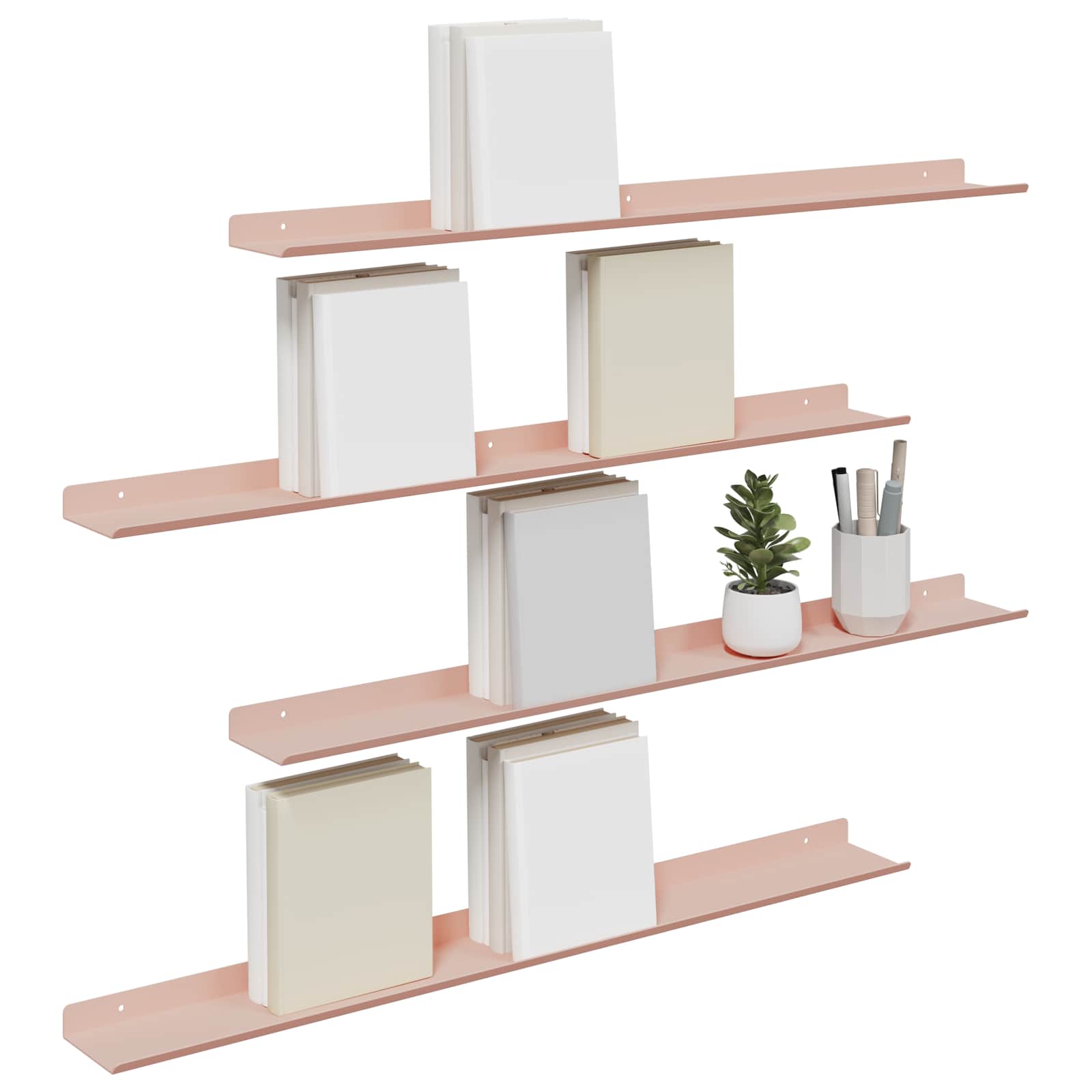 Ležeča polica 4 pcs Roza 80 x 9 x 2,5 cm Jeklo - slika 3