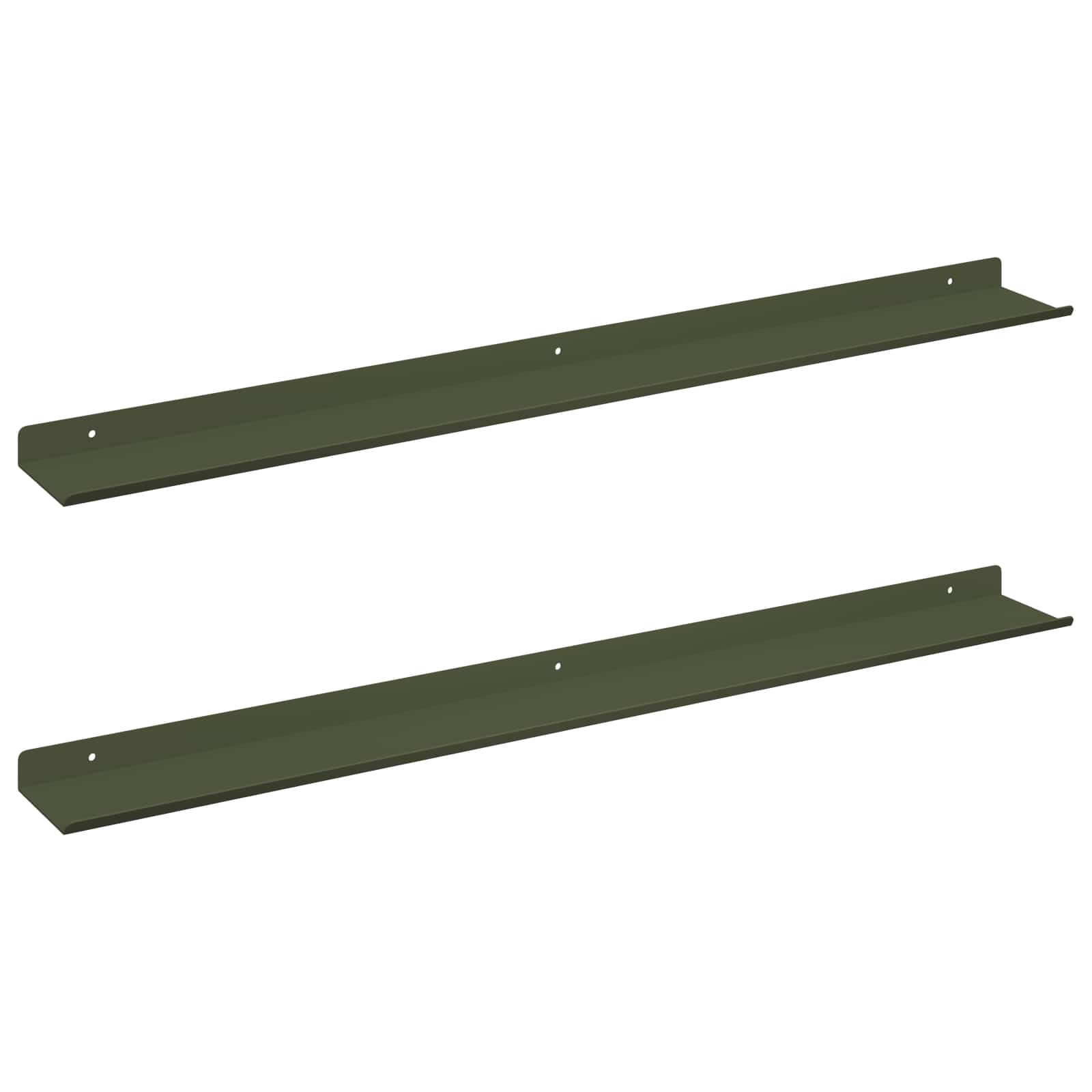 vidaXL Drijvende plank 2 st Olijf Groen 80 x 9 x 2,5 cm Staal, foto 3