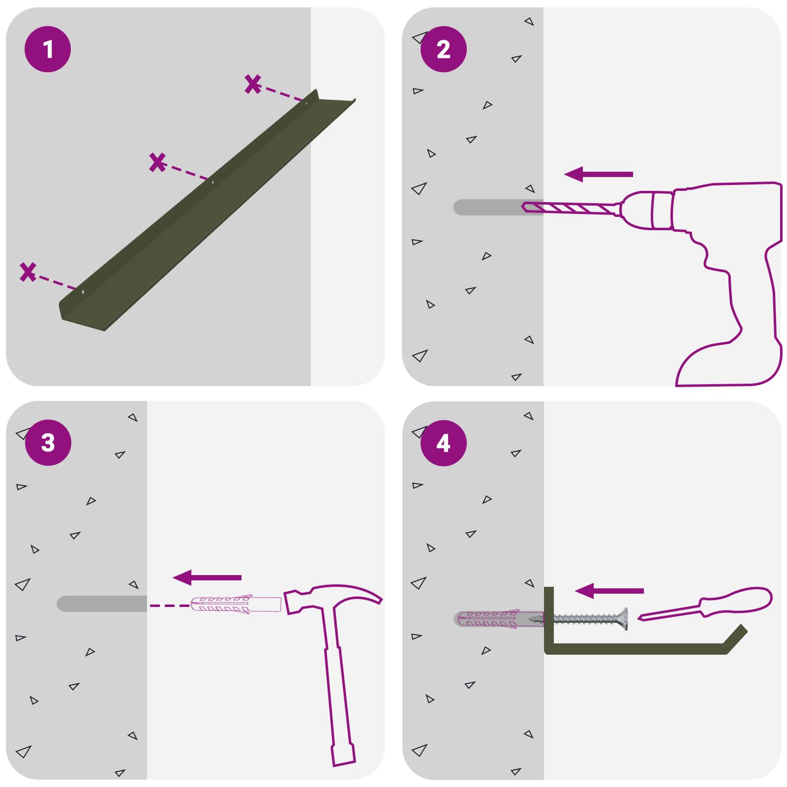 Ležeča polica 2 pcs Oljčno zelena 80 x 9 x 2,5 cm Jeklo - slika 10