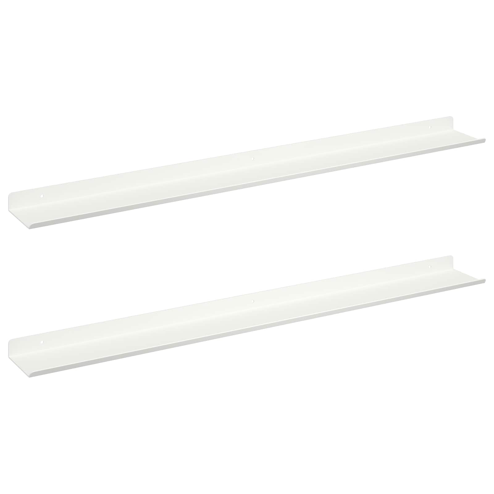 Thumbnail - vidaXL Schwebendes Regal Wandmontiert 2 pcs Weiß 80 x 9 x 2,5 cm Stahl