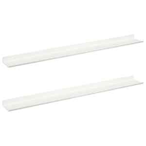 Plovoucí police Nástěnný 2 pcs Bílý 80 x 9 x 2,5 cm Ocel - obrázek 2