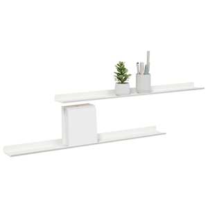 Plovoucí police Nástěnný 2 pcs Bílý 80 x 9 x 2,5 cm Ocel - obrázek 3