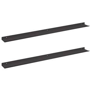 Plovoucí police Nástěnný 2 pcs Černý 100 x 9 x 2,5 cm Ocel - obrázek 2