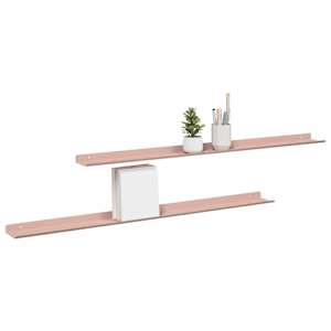 Plovoucí police Nástěnný 2 pcs Růžová 100 x 9 x 2,5 cm Ocel - obrázek 3