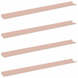 Plovoucí police Nástěnný 4 pcs Růžová 100 x 9 x 2,5 cm Ocel - obrázek 2