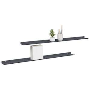Plovoucí police Nástěnný 2 pcs Antracit 100 x 9 x 2,5 cm Ocel - obrázek 3