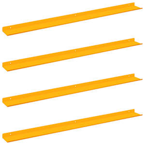 Plovoucí police 4 pcs Hořčicově žlutá 100 x 9 x 2,5 cm Ocel - obrázek 2