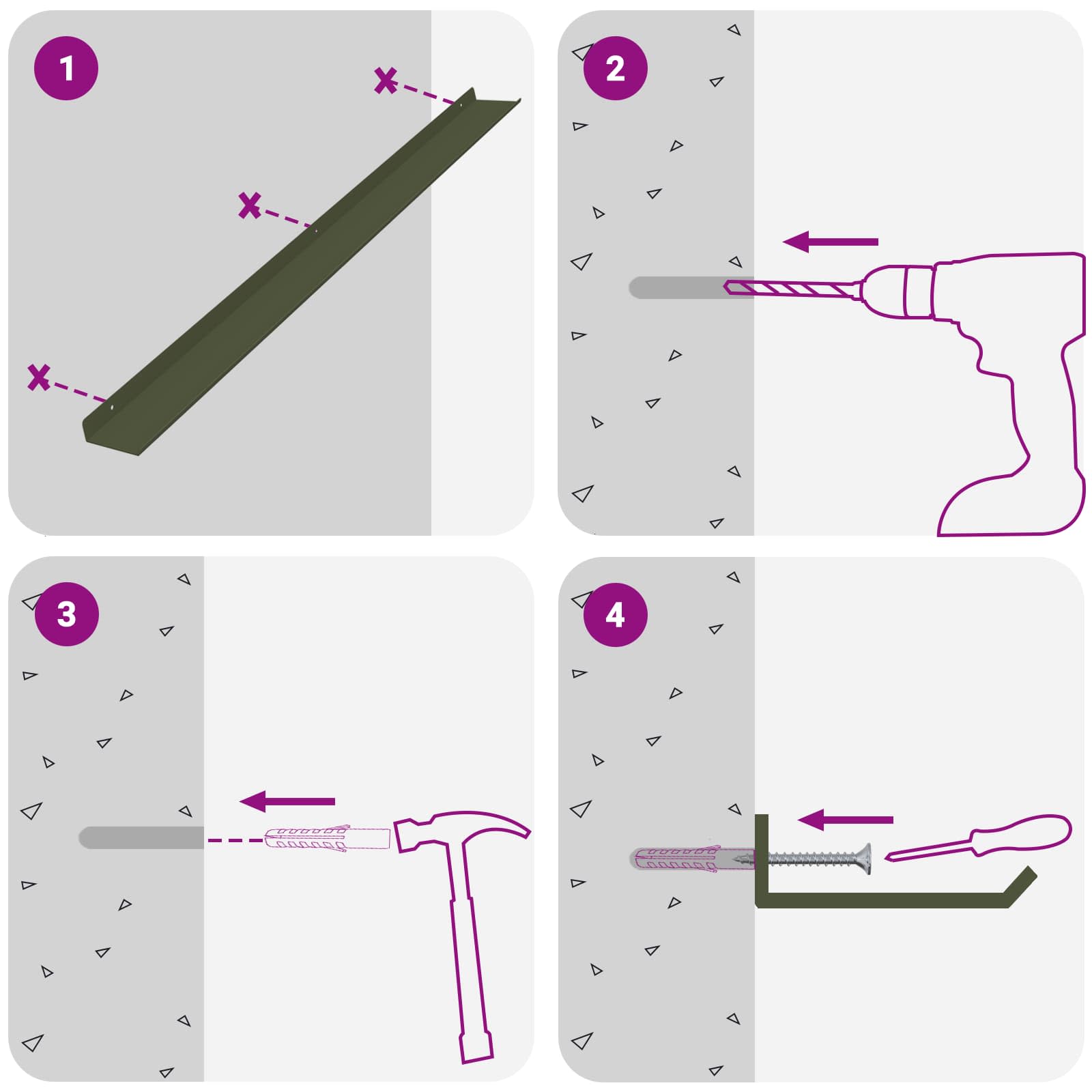Ležeča polica 2 pcs Oljčno zelena 100 x 9 x 2,5 cm Jeklo - slika 10