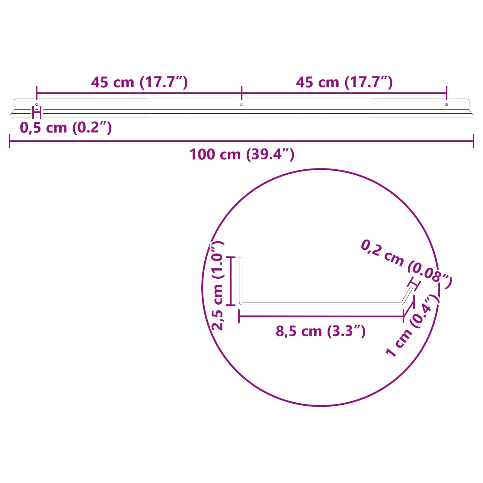 Ležeča polica 2 pcs Oljčno zelena 100 x 9 x 2,5 cm Jeklo - slika 11