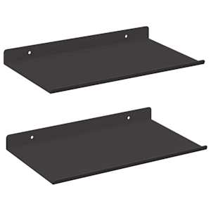 Plovoucí police Nástěnný 2 pcs Černý 30 x 17,5 x 2,5 cm Ocel - obrázek 2