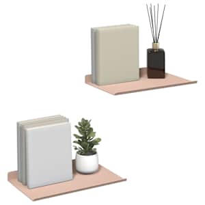 Plovoucí police Nástěnný 2 pcs Růžová 30 x 18 x 2,5 cm Ocel - obrázek 3