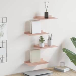 Ležeča polica 4 pcs Roza 30 x 18 x 2,5 cm Jeklo